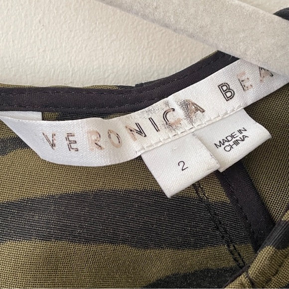 Veronica Beard Navi Zebra Animal
Print Cotton Silk Statement Cocktail Dress Oliv - Picture 7 of 8